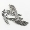 200Pcs Antique Silver Alloy Angel Wing Charms Pendants 9.5x30mm For Jewelry Making
