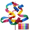 Ny 4m Gymnastik Färgad Ribbon Gym Rhythmic Art Ballett Dance Ribbon Streamer Twirling Rod Stick Multi Colors