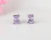 2.01CT VVS1-G Emerald Cut Solitaire Stud Encling 14K White Gold Moissanite Buds