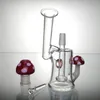 dab rig small glass bong oil rig mini bong recycler dab bong 5'' water bong with red mushroom 14mm glass dome