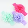 50 PCS Baby Headwear Head Flower Accessories 4 Inch Chiffon med mjuk elastisk spetspannband stretchigt hårband7367422