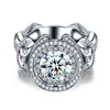 Anillo de boda de compromiso de lujo de Vecalon para hombres 3ct diamante simulado 220 piezas pequeño Cz 925 anillo de fiesta masculino de plata esterlina