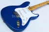 Neu kommen Custom Gitarre Ocean Blue Metallic Maple Griffbrett Black Dot Inlays Gitarre auf Lager