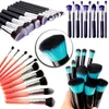 Profession 10pcs manche en bois fibre synthétique précision Kabuki Foundation outils cosmétiques pinceaux de maquillage ensemble en options multicolores livraison directe