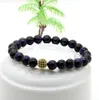 10 pièces/lot offre spéciale exquis Micro pavé noir Cz boule bijoux 8mm A Grade violet oeil de tigre pierre perles Bracelet