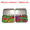 Gorący sprzedawanie FDA zatwierdzony silikonowy Conatiner 5ml * 2 sztuk z Dabber W One Iron Case Nieszczędziowy Silikon Wax Jar dla BHO