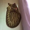 ペットのかわいい眠っているカーペットハンドフック猫の形をしたマットリビングドアマットカーペット刺繍ポーチドアマットフロアカルペットエリアラグギフト297p