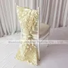 35cm * 200 cm 3D Taffeta Chiavari Chair Sash 20 stks veel gratis verzending (paarse wafer crème blad vorm) 2 stijl kan kiezen