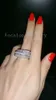 Vecalon Vintage Pave set 240pcs Simulated diamond Cz Engagement Wedding Band ring for Women 10KT White Gold Filled Finger ring
