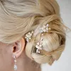Fashion Bride Headpieces Clip Pearl Hairpin Wedding Bride Jewelry Accessories Studio med smycken Factory Direct Whole9440266