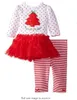 2016 baby Christmas outfit ragazze cervo albero di natale t-shirt + pantaloni volant 2 pezzi imposta bambini polka dot top bambini primavera autunno indossare vestito