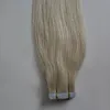 613 Bleach Blonde Бразильская Virgin Hair Tape в наращиваниях человеческих волос 100 г 40шт.