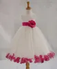 Klassisk populär blomma tjejer klänningar för bröllop liten flicka härlig vit elfenben tulle klänning med grå blå röd fuchsia lila applikationer