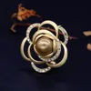 Vintage Pearl Rhinestone Flower Brooch Pin Silver-plate Alloy Scarf buckle for bridal wedding costume party dress Pin gift 2016