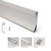 10 x 1m SETS / LOT AL6063 LED-bandmontering Aluminiumkanal och anodiserat Silver LED-profilhus för inbyggda vägglampor