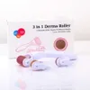 3 in 1 Derma Roller - 3 Separate Roller Heads of Different Needle Count 180c/600c/1200c in 1mm Size Made of Sterilized Titanium