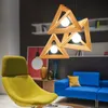 minimalist Triangle led hanging light wooden led pendant lighting fixture E27 lamp holder for restaurant bar decoration