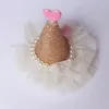 2016 12pcs/lot Glitter Faux Leather Hair Clips Gauze Lace Christmas Hat Hairpins with Hearts Pink Champagne Gold Baby Party Barrettes