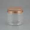 30pc/lot 5oz Refillalbe Case Clear Plastic Cosmetic Jar Serum Bottle Black Gold Brown Aluminum Cap150g DIY Refillable Cream Case Metal Lid