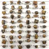 NaturalTiger'sEye Stone Ring Real Gemstone Women's Rings for Promotionギフト50pcs/lot Wholesale無料配送
