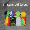 20st DHL Free Ship 26ml Silikonburk Boxar DAB Wax Container Concentrate Jars Multi Färger Silikonolja Drum Barrel Rigs