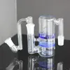 Verre Narguilés Cendrier Recycleur Double Nid D'abeille Perc 14mm 18mm Femelle Mâle Adaptateur pour Tuyau D'eau Bong