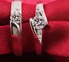 925 Sterling Silver Diamond Ringar För Par Bröllop Ring Present Godkvalitet Bästsäljande DHL Gratis frakt