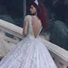 2017 rendas de luxo vestidos de casamento sheer neck mangas compridas cristais backless frisado catedral trem de casamento vestidos de noiva vestidos de noiva