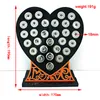Los nuevos soportes a presión del botón de 18m m colocan el corazón de acrílico negro de la moda con la cartulina intercambiable de la joyería de la letra