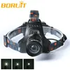 Boruit 2500LM 2 LED Headlight 5-Modes Headlamp Head focusing Torch+USB Charger+18650 4000mAh Batteries Fishing Camping6668313