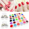 Top Qualidade Unhas de Gel 36 Puros Cores Potes Tampa Bling UV Gel Nail Art Tips Extensão Manicure para Meninas Unha Polonês Dedo Tinta