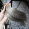 Gray Fusion Hair Extensions paznokcie keratyna u końcówka Hair Hair Extensions 100G Srebrne włosy przedłużenia ludzkie keratin1465554