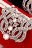 Luxury Women Bridal hand bags shoulder bag wedding events party diamond crystal beaded satin bag wallet CPA958