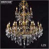 Luxurious Gold Large Crystal Chandelier Lamp Crystal Pendant Indoor Lustre Light Fixture 3 tiers 29 Arms Hotel Lamp MD3034 D1200mm H1450mm