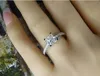 CloseWhole - Maat 4-11 Princess cut 1ct Topaz Luxe sieraden Gesimuleerde diamant Edelstenen Bruiloft verlovingsring Finger263m