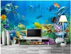 3D обои на заказ фото нетканая роспись подводная мировая рыбака рисовать картинка 3D стены фрески обои 3998667