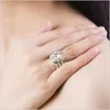 CALIENTE de lujo nuevo conjunto nupcial anillos de boda conjuntos 3 Karat G-H Cushion Princess Cut mejor calidad NSCD diamante sintético 3PC conjuntos anillo