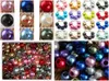 100PCS Sapphire blue Shiny Imitation Pearl European Big Hole Beads Fit European Bracelet and Necklace Low 204L