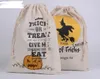 Spooky Sack: Halloween Cotton Canvas Drawstring Bag for Trick-or-Treating Party Favors