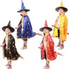 Halloween Cloak Cap Party Cosplay Prop for Festival Fancy Dress Children Costumes Witch Wizard Gown Robe and Hats Costume Cape Kids by DHL