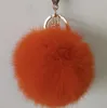 Luxo 8 CM genuína pele de coelho bola de pelúcia chaveiro para enfeite de árvore de natal saco de enchimento do carro anel chave Saco de Pingente de carro chaveiro presente do partido