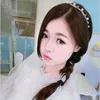 Koreansk hårband Chiffong Print Pearl Headbands Bohemia Bow Ribbon Hårtillbehör Lång halsdukar Baneaus Hårband Handgjorda