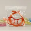 Sıcak Çılgın DIY İçecek saman Yaratıcı Eğlenceli Komik Yumuşak Gözlük Straw Benzersiz Esnek Içme Tüp Çocuk Parti Aksesuarları