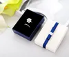 Simple SevenFestival Blue&White Jewelry Box Crocodile Pattern Ring Box Pendant Display Earring Packing with Bowknot Big288G