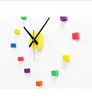 Original muted colorful brief stickers wall clock,creative DIY bedroom living room wall sticker clock watch,cute home decoration