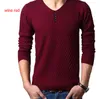 2016 Outono Inverno Marca Casual Com Decote Em V Camisola dos homens de Lã De Cashmere Fino Pullover natal camisola homens Vestido De Malha camisola