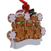 Maxora Gingerbread Family Of 5 Ornamenti natalizi dipinti a mano in resina con mela rossa come regali personalizzati per la festa della casa Decora