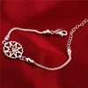 Venta caliente regalo 925 plata Hollow Heart Bracelet group DFMCH384, Brand new sterling silver chain link pulseras de piedras preciosas de alto grado