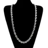 10 mm dikke 76 cm lange touw gedraaide ketting 24-karaats vergulde hiphop zware ketting voor heren