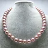 Encanto 9-10mm mar del sur collar de perlas púrpura 18 pulgadas 14k broche de oro